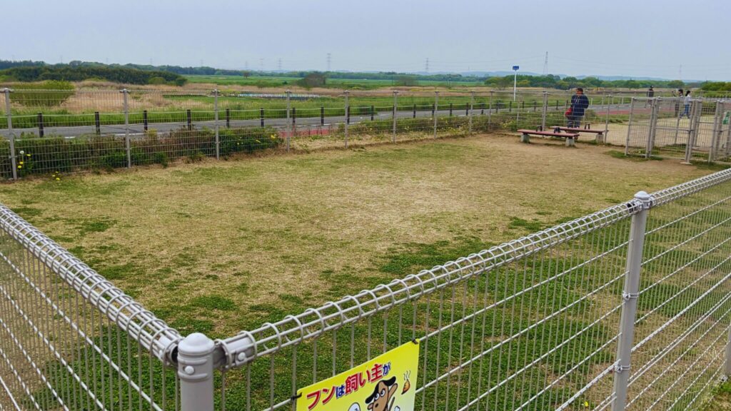 大間近隣公園(大間見晴らしの丘)のドッグランパークの大型犬エリア