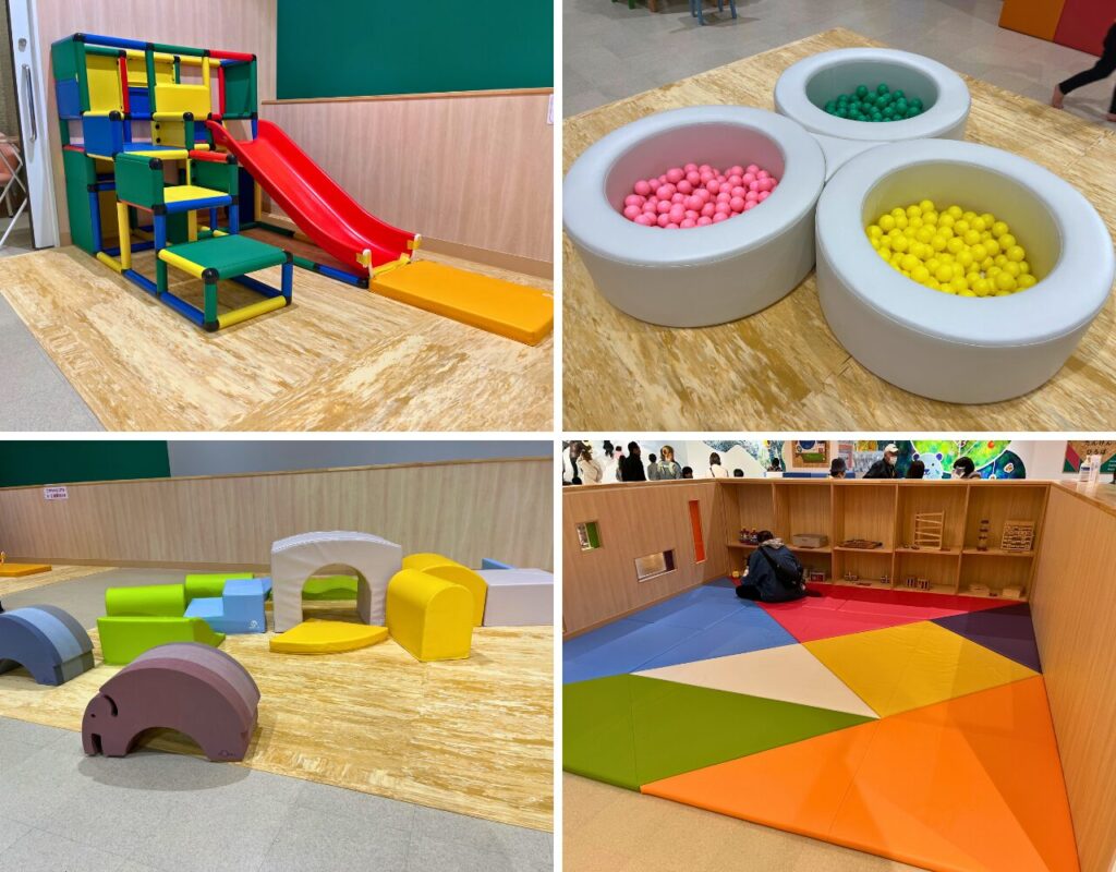 ながのこども館ながノビ!ベビー・ちびっこエリア内の各種幼児用遊具&玩具