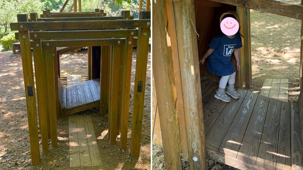 埼玉県子ども動物自然公園の冒険の森アスレチック「四次元トンネル」