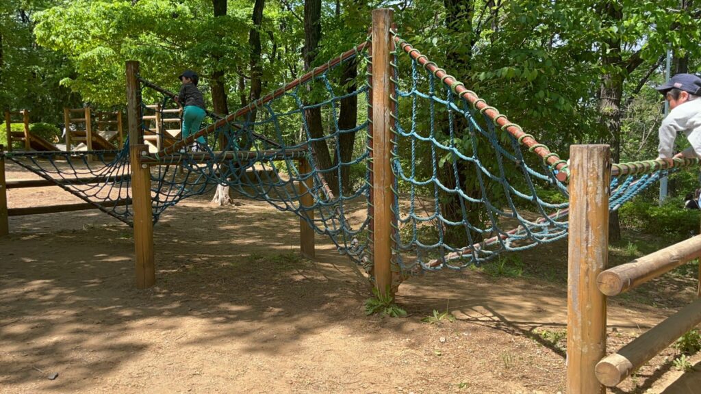 埼玉県子ども動物自然公園の冒険の森アスレチック「ひねりネット」