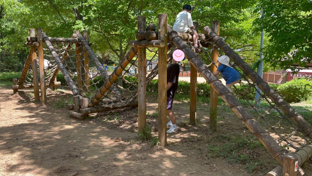 埼玉県子ども動物自然公園の冒険の森アスレチック「ジグザグネット」