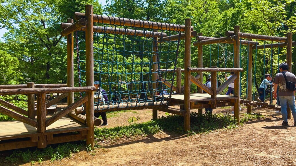 埼玉県子ども動物自然公園の冒険の森アスレチック「サルとび」